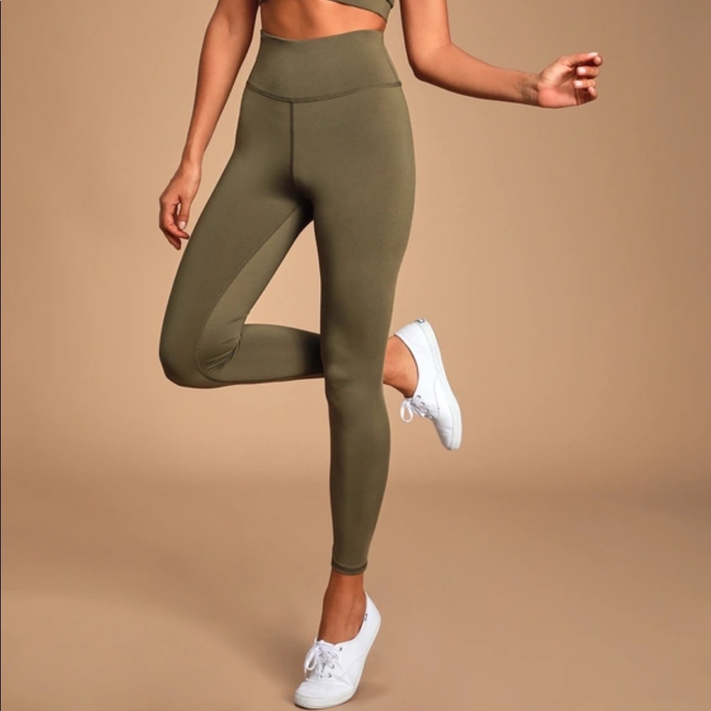 Lulus Olive High Waisted Leggings